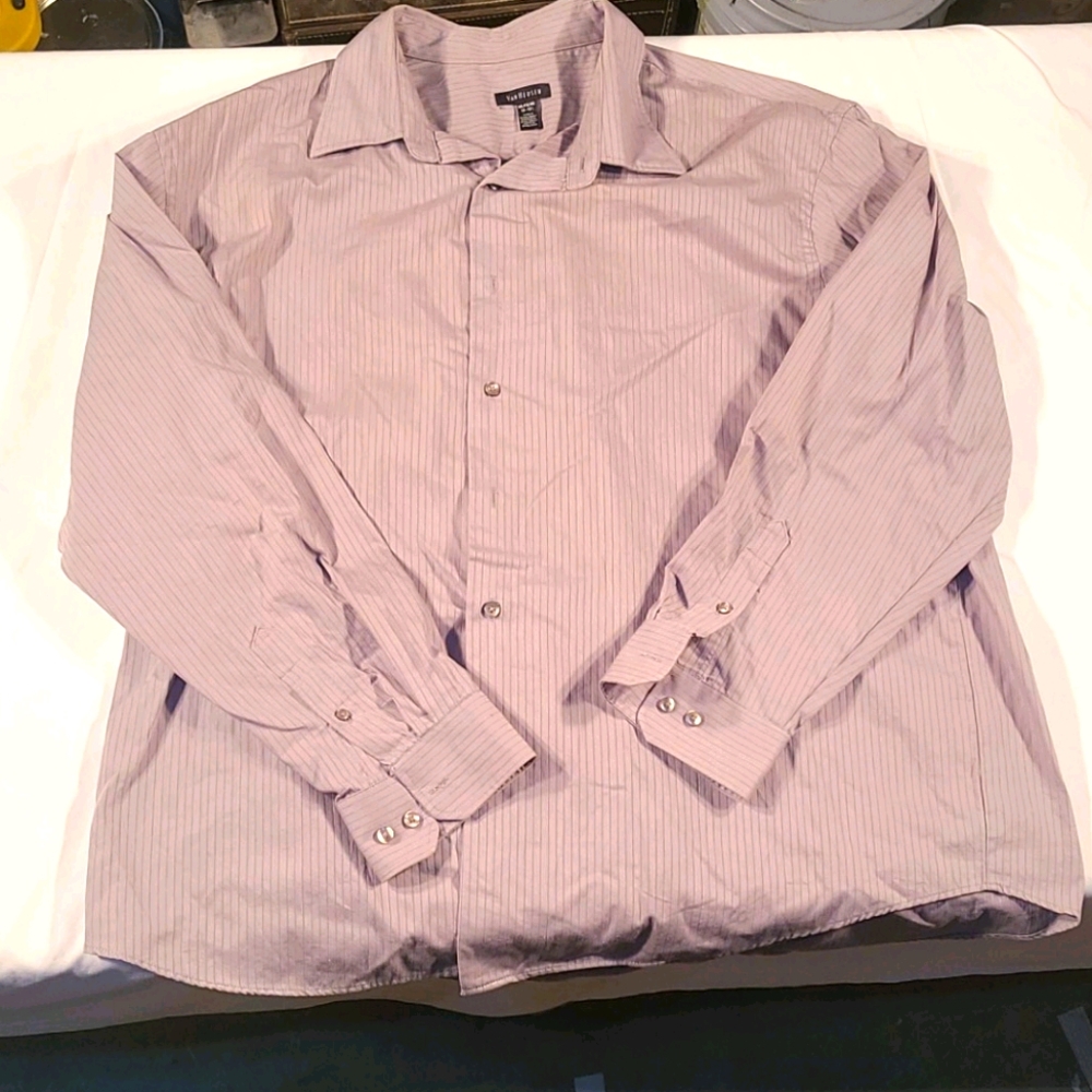 Van Heusen Men's Dress Shirt 18.5 Neck Grey